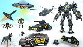 US Police Prado Robot Transforming War Game | Android iOS Gameplay screenshot 5