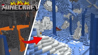 I Transformed a Cave Into an ICE CAVE In Minecraft! Minecraft Let&#39;s Play Episode 22...