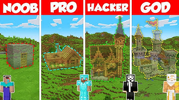 Invisible House Build Battle Challenge - Noob vs Pro vs Hacker vs God - Minecraft Animation