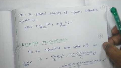 Lect-36: Legendre Differential Equation and Legendre Polynomial (Part-3)