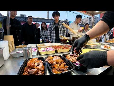 Chopping Up Delicious Sweet Skin Duck at a Chinese Street Stall