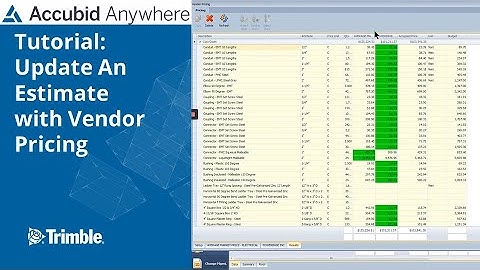 Accubid Anywhere - Update An Estimate with Vendor Pricing