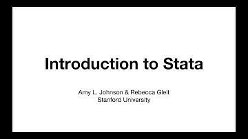 Introduction to Stata (Part 2): Data Manipulation