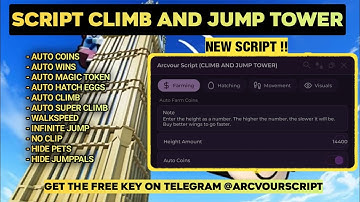 Climb And Jump Tower Script (Auto Coins, Auto Wins, Auto Magic Token, Auto Hatch, And More Features)