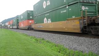 NS D9-44CW #9605 & D9-40C#8820 lead Z stack stack train South @ Leetsdale, PA6/20/14