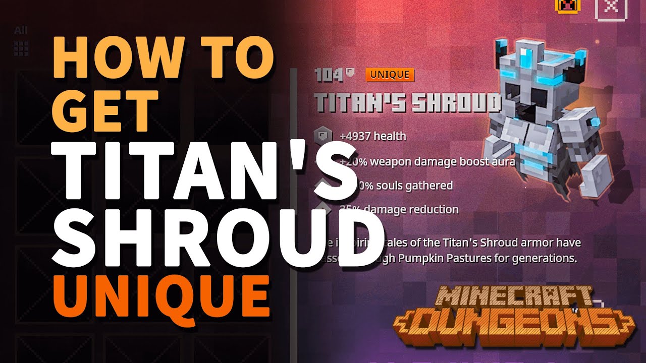 Where to get Titan's Shroud Minecraft Dungeons Unique Dark Armor - YouTube