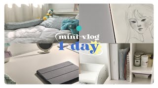 mini vlog , 1 day w me 🥣 ( ทำความสะอาดห้อง วาดรูป ทำการบ้าน บอกพิกัดของใช้ ) ⭐️👗