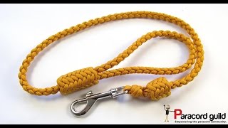 Braided paracord dog leash herringbone style