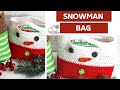 CROCHET Snowman Tote Bag Pattern Reusable Gift Bag Crochet Purse Pattern By Winding Road Crochet