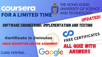 Software Engineering Implementation and Testing,(week-1-7) All Quiz Answers.#course #sap #mr #quiz