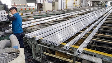 Huge Scale! Manufacturing Process of Aluminum Profile. Aluminum Factory in Korea
