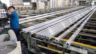 : Huge Scale! Manufacturing Process of Aluminum Profile. Aluminum Factory in Korea