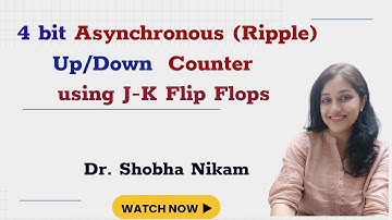 4 bit Asynchronous (Ripple) Up/Down Counter using J-K Flip Flops