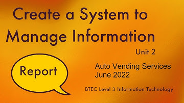 7b BTEC Level 3 Information Technology Unit 2 CSMI June 2022 Part A Activity 3 Auto Vending Services