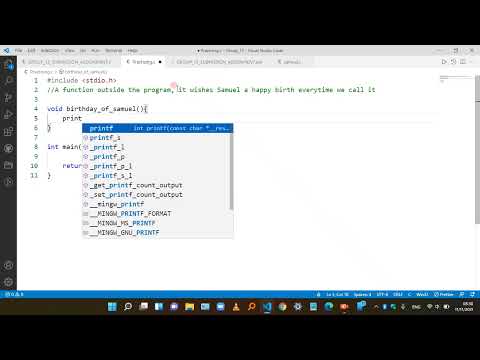 A function outside the Main Program