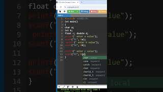 datatypes using printf and scanf function#cprogramming #coding #programming #clanguage #learnwithprc