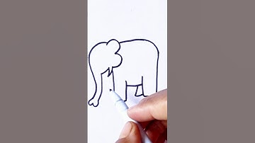 Simple elephant drawing with number 3 #drawing #viralvideo
