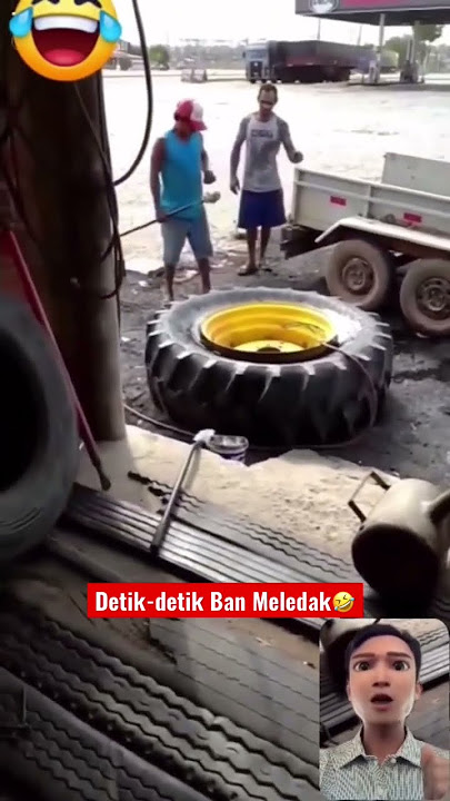 Detik-detik Ban Truck Meledak dan Melayang😁#viral #shorts #kocakabis #lucuabis