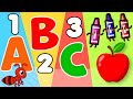 Learn ABC, 123 , Colors And Shapes | Kids Basic Learning For 3 Year Olds | #abc #123 #kids