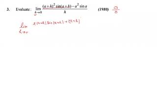 IITJEE 1980 limit question