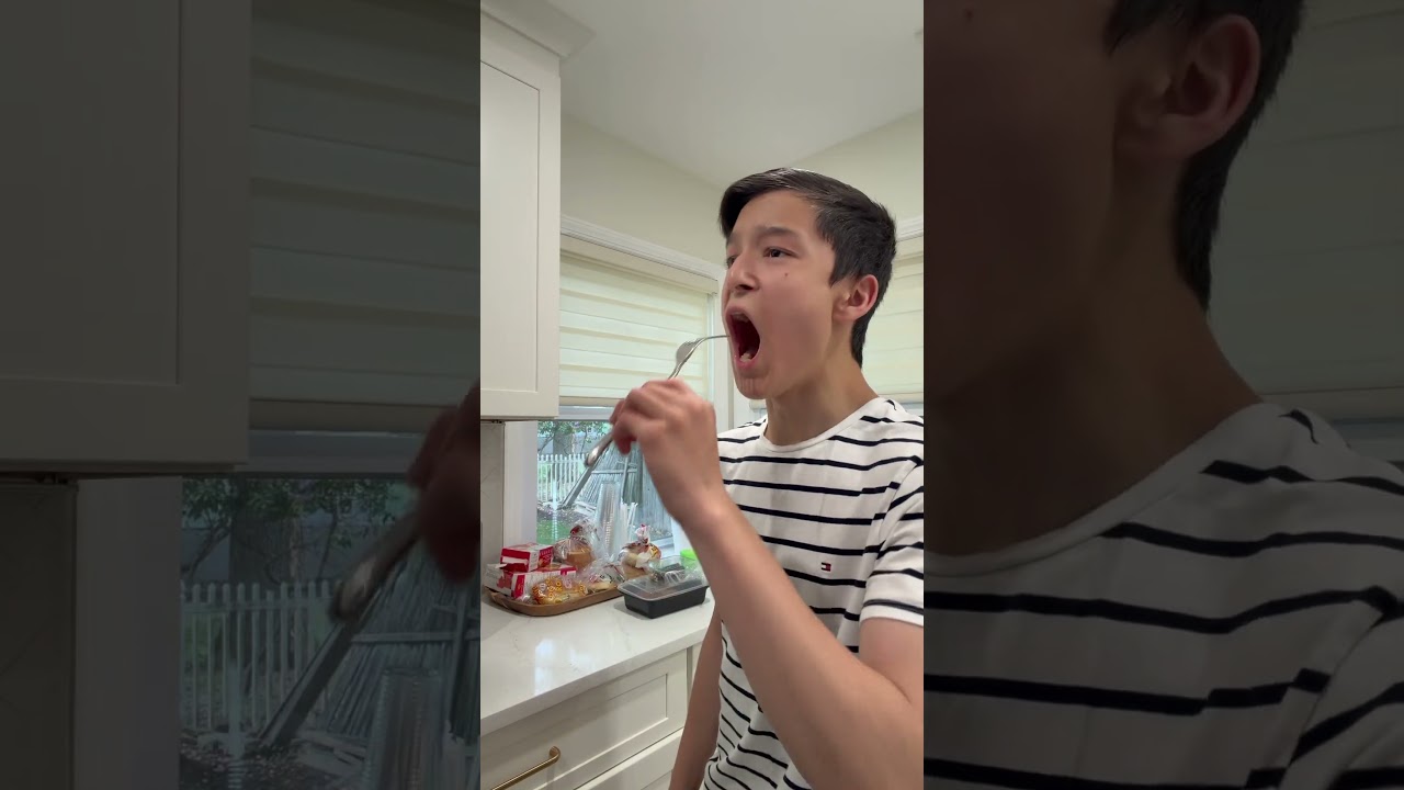 Swallowing a fork #shorts #funny #like #subscribe ￼