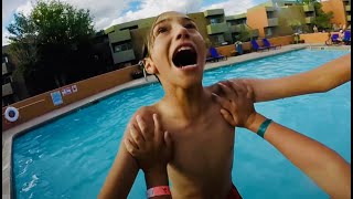 Kids Play Fighting In Pool with a GoPro Hero (Summer Fun)