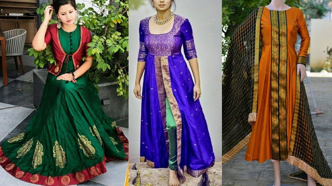 21 Kurti from old saree designs || Saree reuse Ideas | Saree designs,  Kerala saree blouse designs, Saree blouse designs