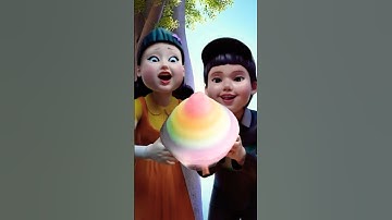 Squid Game AI Edible Rainbow Cotton Candy ASMR#squidgame #squidgame2 #ai #asmr #shorts #squidgame3