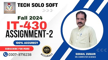 IT430 Assignment 2 Solution 2024 | Fall 2024 | IT430 Assignment 2 Solution fall 2024 #techsolosoft