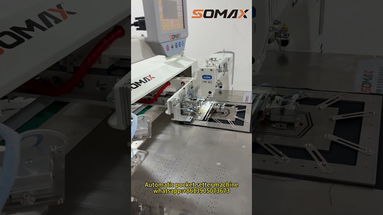 Automatic flap pocket attaching machine 