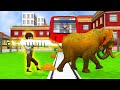 Potty man the high speed train and elephant escape simulator animation railroad crossing  part1