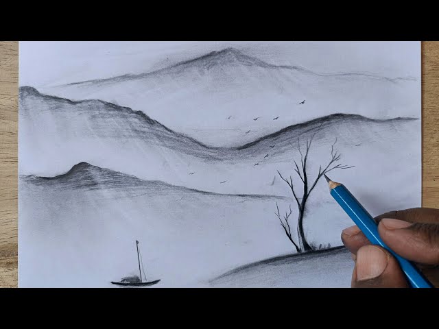 Drawing Ideas for Kids # 578: How to Draw a Landscape in Two Minutes