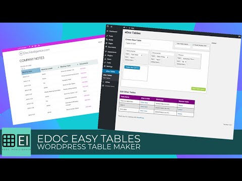 eDoc Easy Tables - WordPress Table Maker - Install and Setup