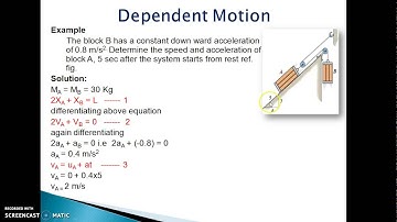 Rectilinear motion dependent motion