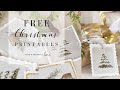 FREE Painted Christmas Printables - Vintage Bells and Snowy Trees!