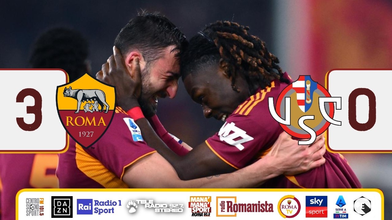 Roma 3-0 Cremonese  - Highlights Serie A, TRS, Nisii, Sky, Romanista, DAZN, Sticozzi