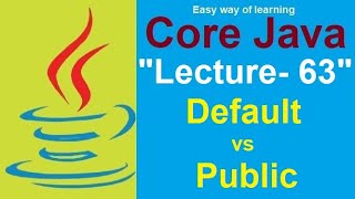 Default vs Public Modifiers Core java tutorial for beginners Lecture- 63 in हिंदी