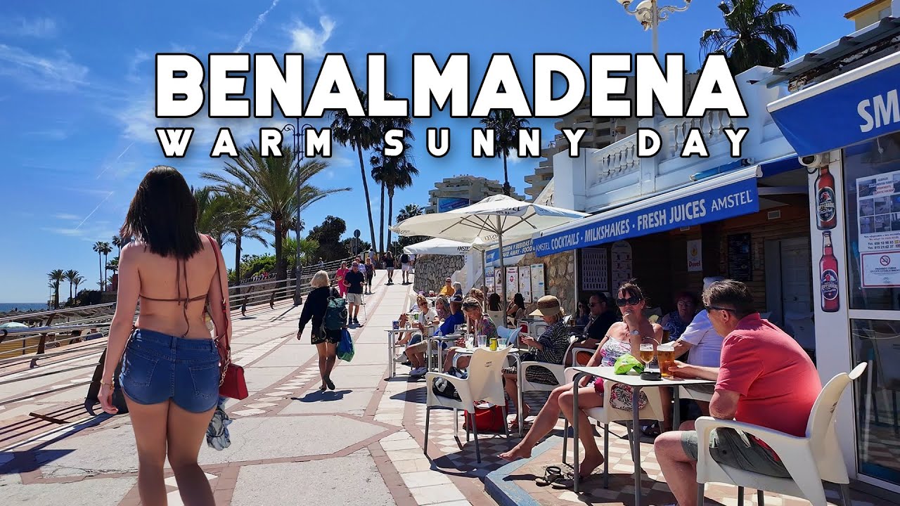 Benalmadena Spain Warm Sunny Day May 2024 Update Costa del Sol  Mlaga 4K