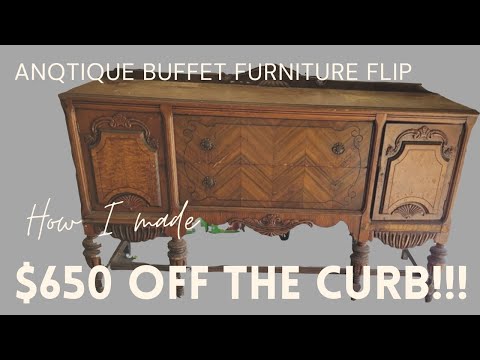 Curbside Furniture Flip/Antique Buffet Makeover/Buffet Furniture