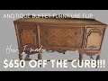 Curbside Furniture Flip/Antique Buffet Makeover/Buffet Furniture Fip/Behr Chalk Paint