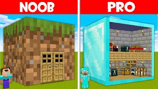 Minecraft NOOB vs PRO: DIRT BLOCK HOUSE vs HOUSE INSIDE DIAMOND BLOCK! (Animation)