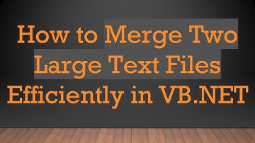 How to Merge Two Large Text Files Efficiently in VB.NET