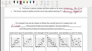 Notes Scatter Plots and Association   video notes