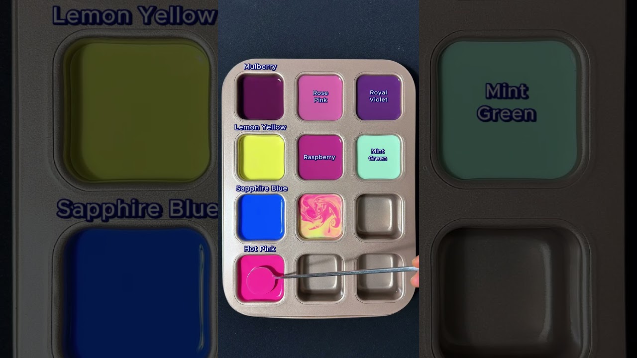 I Mixed These Colors and Created a Dreamy 12 Color Palette #colormixing #satisfying #mixing