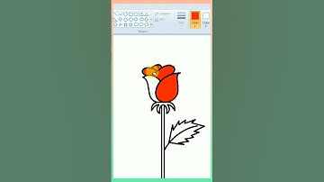 How to draw Rose Flower on computer using MS Paint.