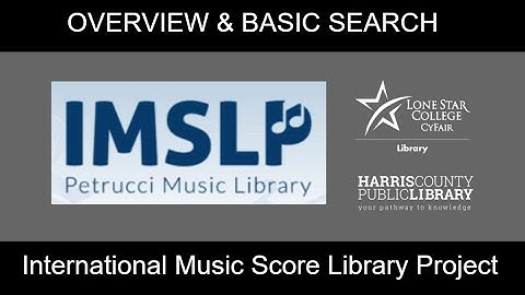 IMSLP Tutorial (International Music Score Library Project)