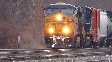 Missile Fast Triple Train Meet! 2 Big CSX Manifest Trains! CSX Train Low Ride View! CP DPU! + More!