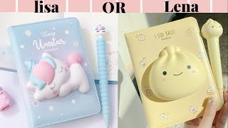 LISA OR LENA SCHOOL SUPPLIES  #lisaorlena#lisa #lena #wouldyourather#viral #chooseyourgift