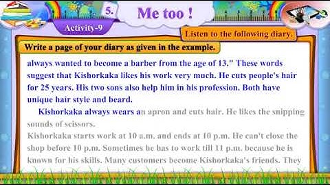 Std 7 English sem 2 Unit 5 Activity 3 and Activity 9