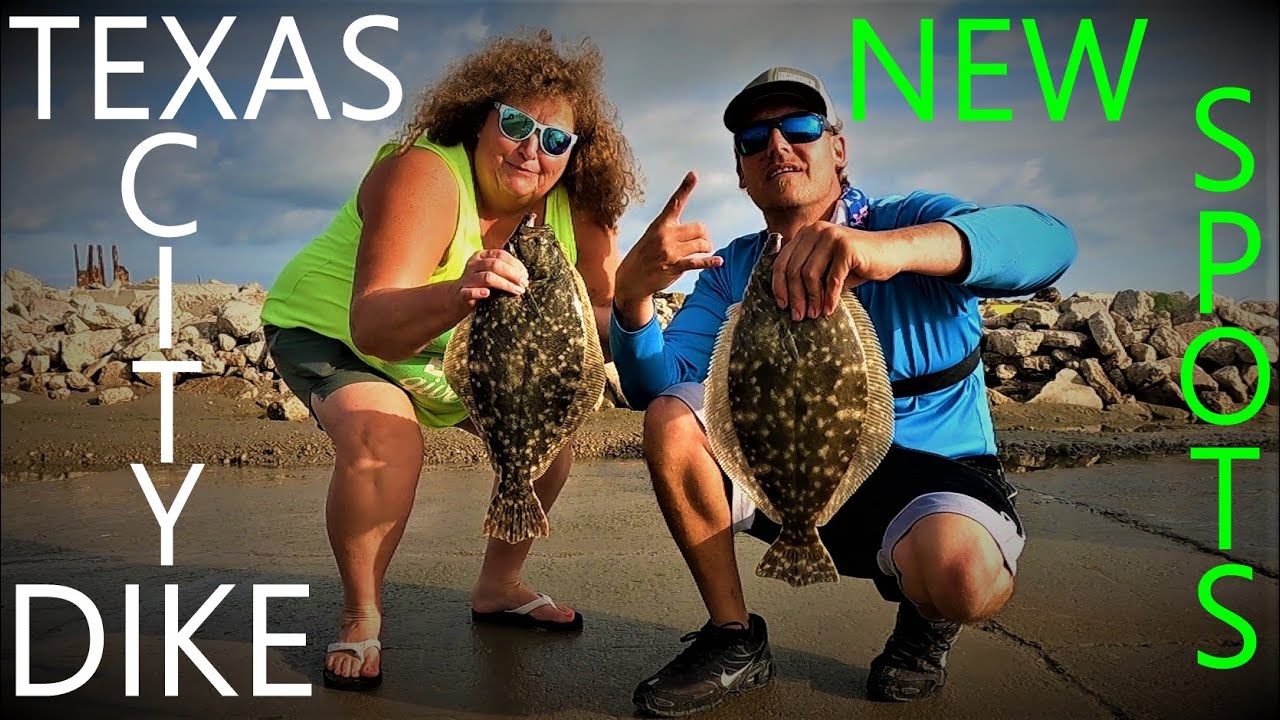 FISHING NEW SPOTS FOR FLOUNDER FISHING GALVESTON TEXAS CITY DIKE